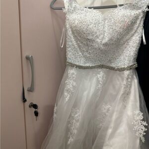 Elegant White  Dress with Embellishments